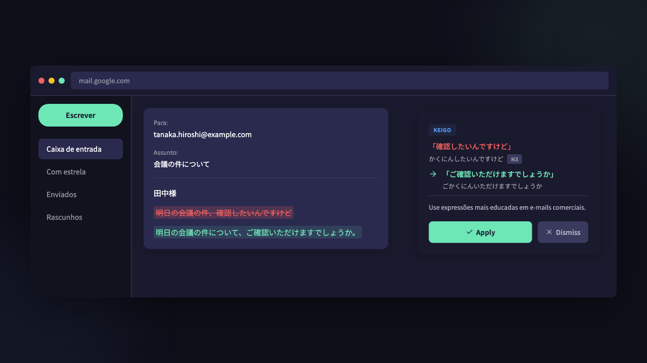 Fude - IA corrigindo keigo japonês em tempo real